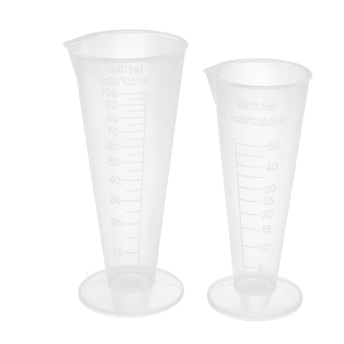 Sourcingmap Plastic Conical Beaker Laboratory Measurements Graduated Measuring Cup 50ML 100ML