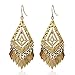 Ancient Gold Silver Plated Hollow Geometric Leaves Tassel Dangle Earring (Gold)