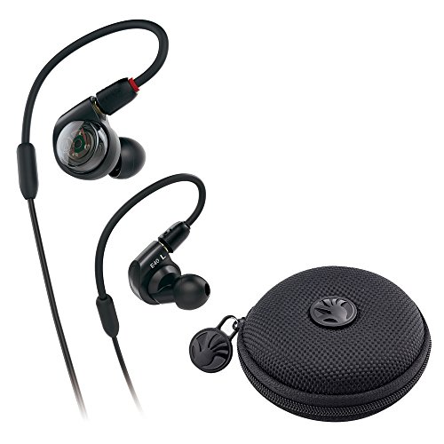 Audio-Technica ATH-E40 E-Series Professional In-Ear Monitor Headphones with a SLAPPA SL-HP-09 HardBody Earbud Case (Black)