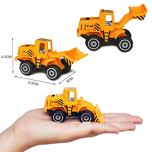 YIMORE Baustellenfahrzeuge Kinder Spielzeugautos Metall - Bagger Spielzeug 2 3 4 5 Jahre Baustelle Tortendeko Geburtstag Junge Mädchen Bagger Kuchen Deko Tortenaufleger Bagger Geschenke – Bild 3