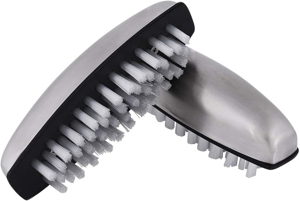 2 Pieces Nail Brush Stainless Steel Handle Scrubbing Cleaning
