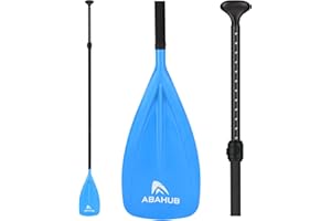 Abahub SUP Paddles - 3 Piece Adjustable Stand up Paddle - Lightweight Oar for Paddleboard, Aluminum Alloy PU Coated Shaft 68" - 84", Black/Blue/Green/Orange/Red/Yellow Plastic Nylon Blade