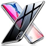 ESR iPhone X Case, 9H Tempered Glass Back Cover [Mimics The Glass Back of The iPhone X][Scratch-Resistant] + Soft Silicone Bumper [Shock Absorption] for iPhone X/iPhone 10(Black)