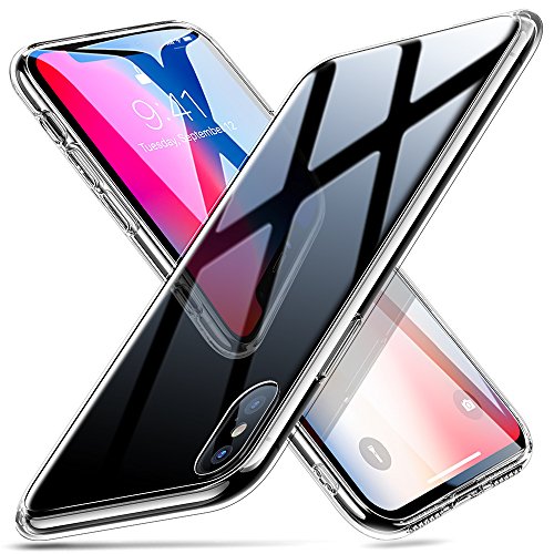 ESR iPhone X Case, 9H Tempered Glass Back Cover [Mimics The Glass Back of The iPhone X][Scratch-Resistant] + Soft Silicone Bumper [Shock Absorption] for iPhone X/iPhone 10(Black)