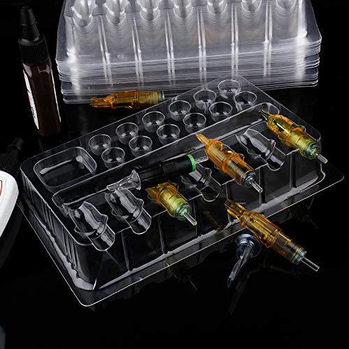 PFT (20) Pcs Disposable Needle Cartridge Tray with Ink Holder - Thumbnail 2