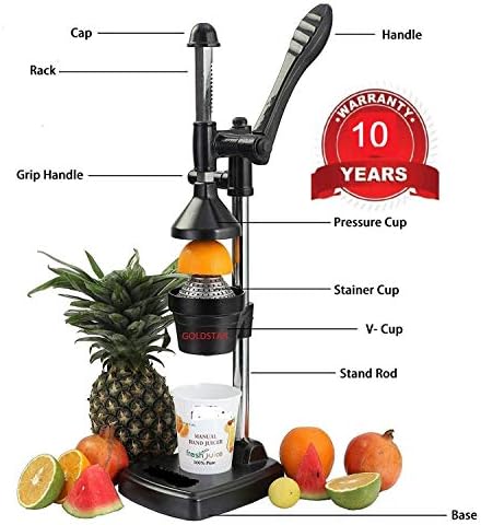 Goldstar Aluminium Gimix Hand Press Juicer Big(Black)