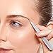 BEST TWEEZERS SET - Includes CASE With Magnified Mirror and Ebook - Pointed, Silver Slanted and Purple Slant Designs. For Prime Precision plucking. For Beautiful Eyebrows and Women