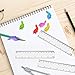 Ruler, Pack of 10 Clear Drawing Ruler Transparent Plastic Ruler Straight Ruler Plastic Measuring Tool For Student Children Stationery School Supplies +6 Pcs Silicon pencil grips Fish Style