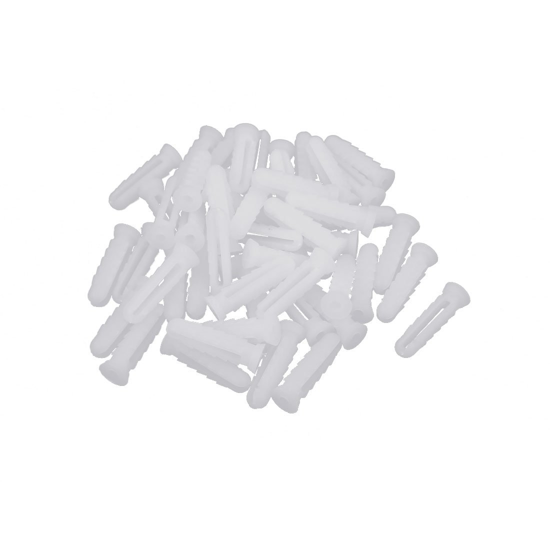 Sourcingmap 6mm x 25mm Plastic Expansion Nail Plugs Wall Anchor Screw White 50pcs