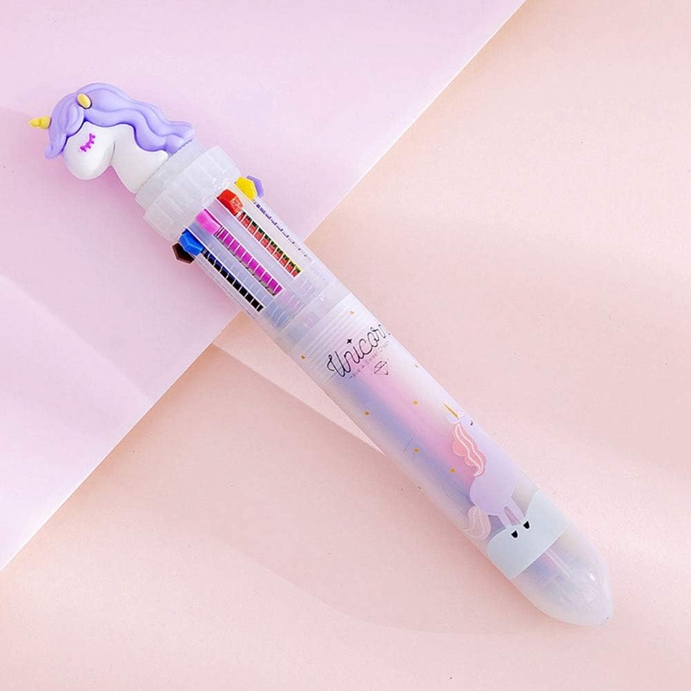 Tianmeijia Unicorn Pencil Case Unicorn Gifts Pen for Girls Cute Unicorn Gel Pen Ballpoint Pens Stationary School Office(Purple)