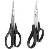 2-Pack HobbyPark RC Body Trimming Scissors Set, 1 Straight &amp; 1 Curved Scissor for RC Vehicle Truck Buggy Lexan Plastic Bodyshell Helicopter Canopy