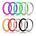 10 Pack- Silicone Wedding Ring for Women, LUNIQI Braided Thin and Stackable Durable Rubber Safe Band for Love, Couple, Souvenir and Outdoor Active Exercise Style