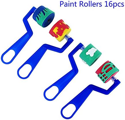 Kids Paint Roller Brushes 16pcs EVA Foam Patterned Painting Tools Children Creative Graffiti Drawing Toys Art Supply Large Quantity Wholesale