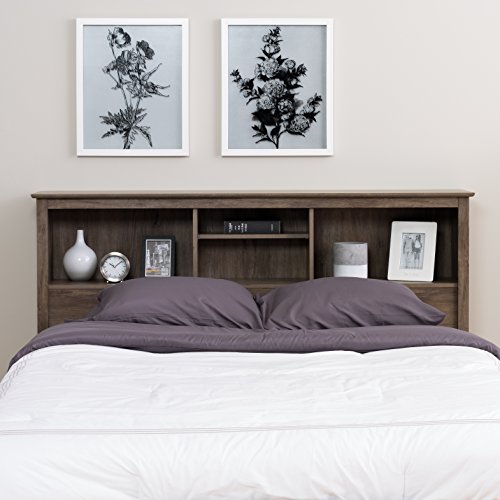 Prepac Queen Bookcase Headboard, Drifted Gray Pricepulse