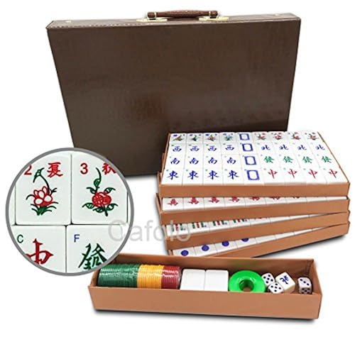 Mose Cafolo Chinese Mahjong Game Set 144 Numbered Melamine 1 5 Large Tiles Carrying Case 