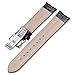 iStrap 24mm Cow Leather Watch Band Alligator Grain Padded Replacement Deployment Strap Black 24