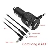 Hosmart USB Car Charger 5V/2.4A & 6FT 12V/3A for Philips Sylvania Portable DVD Player and Baofeng Uv-5r 5r Plus,5re Plus