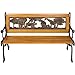 Best Choice Products Kids Mini Sized Outdoor Hardwood Patio Park Bench Decoration Accent w/Aluminum Frame and Safari Animal Accents, Brown