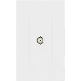 ENERLITES Port Screwless Keystone Wall Plate with Gold F-Type Coupler Bulkhead Audio/Video Connector, Female, Standard Size 1-Gang 4.69" x 2.93", SI8871FGD-W, White