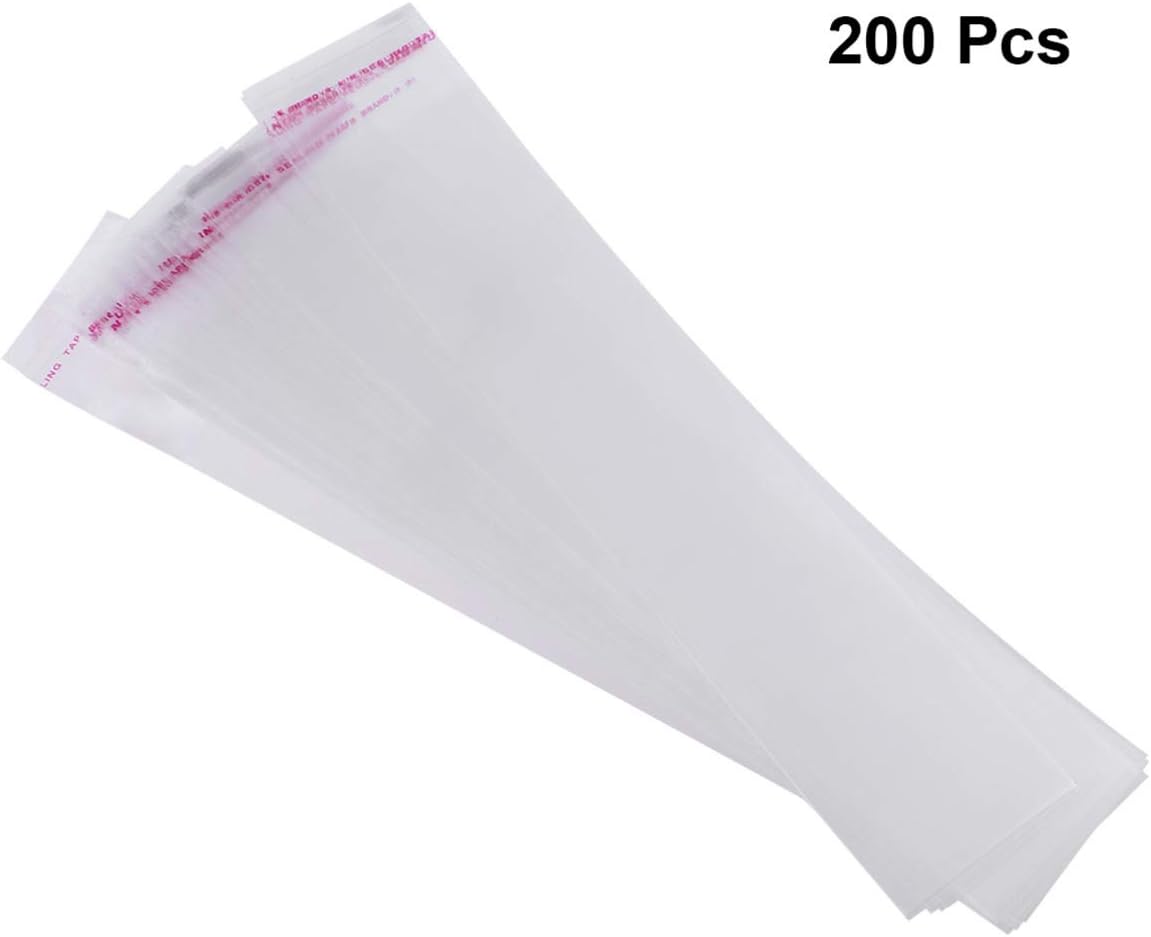 Wakauto 200PCS Clear Cello Bags Large,Long Clear Cello Bags