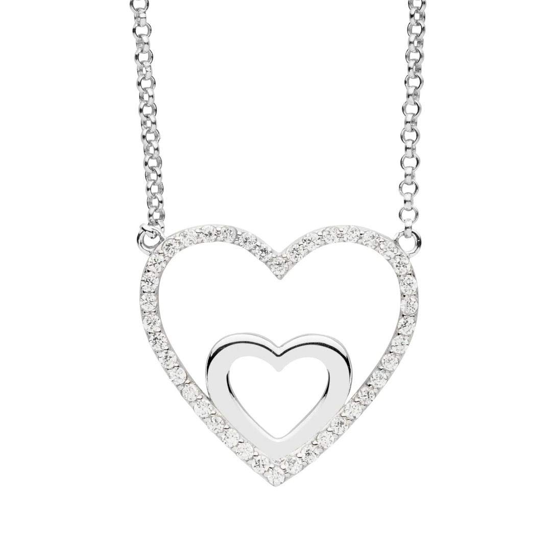 Nana KAY Double Happiness Necklace Silver with Zirconia ST1356