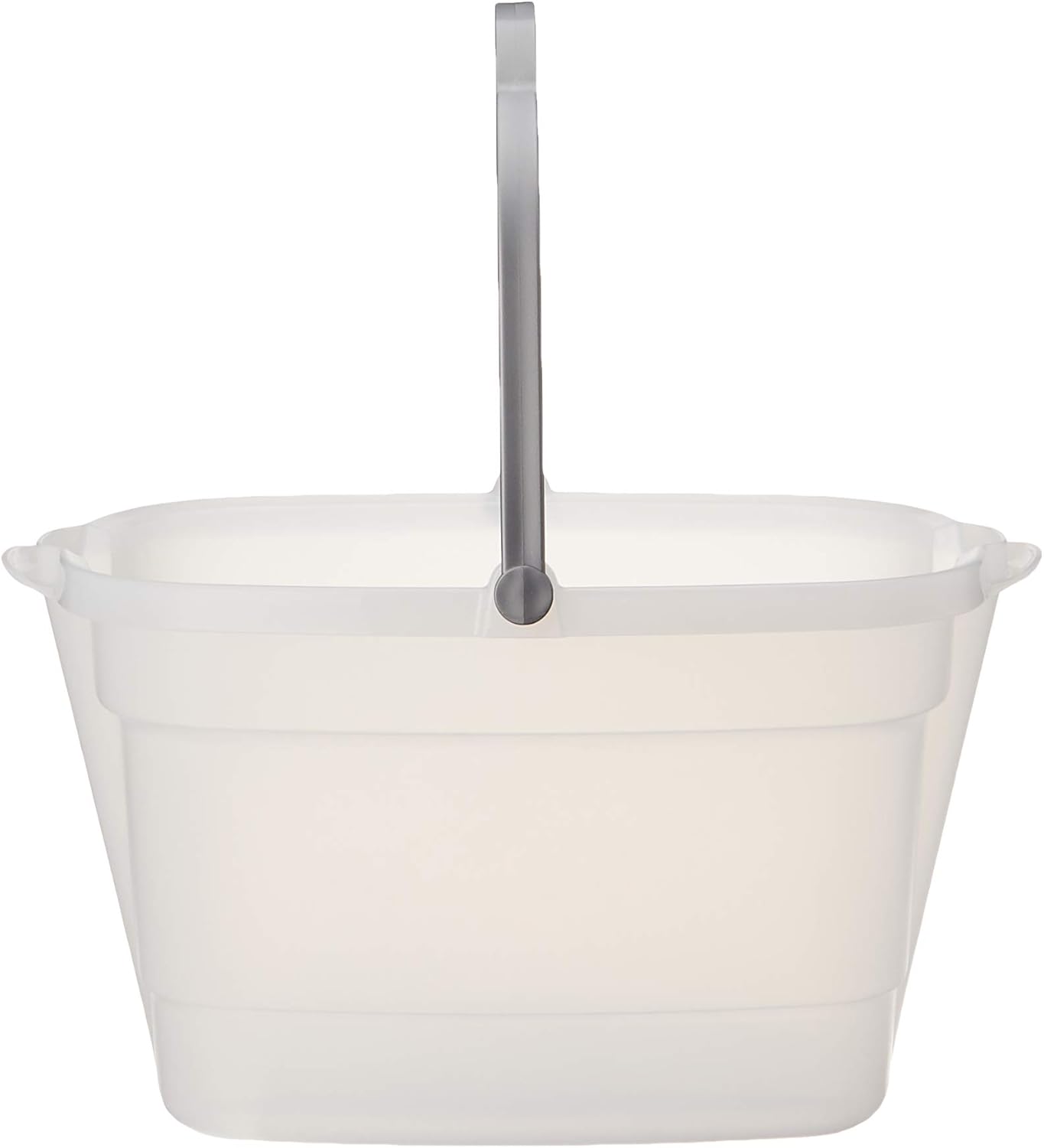 Casabella Cleaning Handle Bucket, Clear/Silver Rectangular Storage Caddy, Graphite, 4 gallons, Translucent: Home & Kitchen