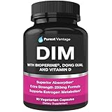 Pure DIM Supplement 250mg Diindolylmethane Plus BioPerine and Dong Quai - Hormone Balance for Women and Men, Hot Flashes Menopause Relief, PCOS, Acne - Estrogen Blocker and Natural Aromatase Inhibitor
