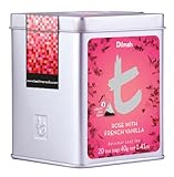 Dilmah T-Series Rose with French Vanilla, 20-Count Luxury Leaf Tea Bags (Pack of 3)
