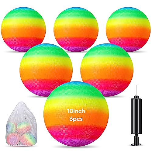 Hanaive 6 Pcs Playground Ball 10 Inch Kickballs
