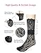 Women Black Lace Nylon Dress Socks, Cute Stylish Fishnet, Mid Calf Ankle High