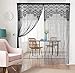 HSYLYM String Door Privacy Lace Curtain Macrame Boho Doorway Window Curtains for Wall Divider Windows Door Covers Decorative Room Separation (35×79in/90×200cm,Black)