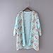 Women Sweater Coat,Beautyvan Women Boho Floral Printed Chiffon Shawl Kimono Cardigan Tops (M, Blue)