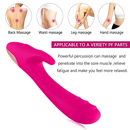 buybuy Wireless Electric Waterproof Wand MassaGer - 30 Speeds Mode - Dual Motors - USB RecharGeable - Powerful but Quiet.（Rose Red） - Thumbnail 3