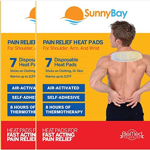 Sunny Bay Heat Patches for Neck Shoulder Pain Relief:(Pack of 14) Air Activated Self Adhesive Disposable Patch for Sore Back & Menstrual Cramps - Personal Non Electric Deep Muscle Hot Pack Compresses