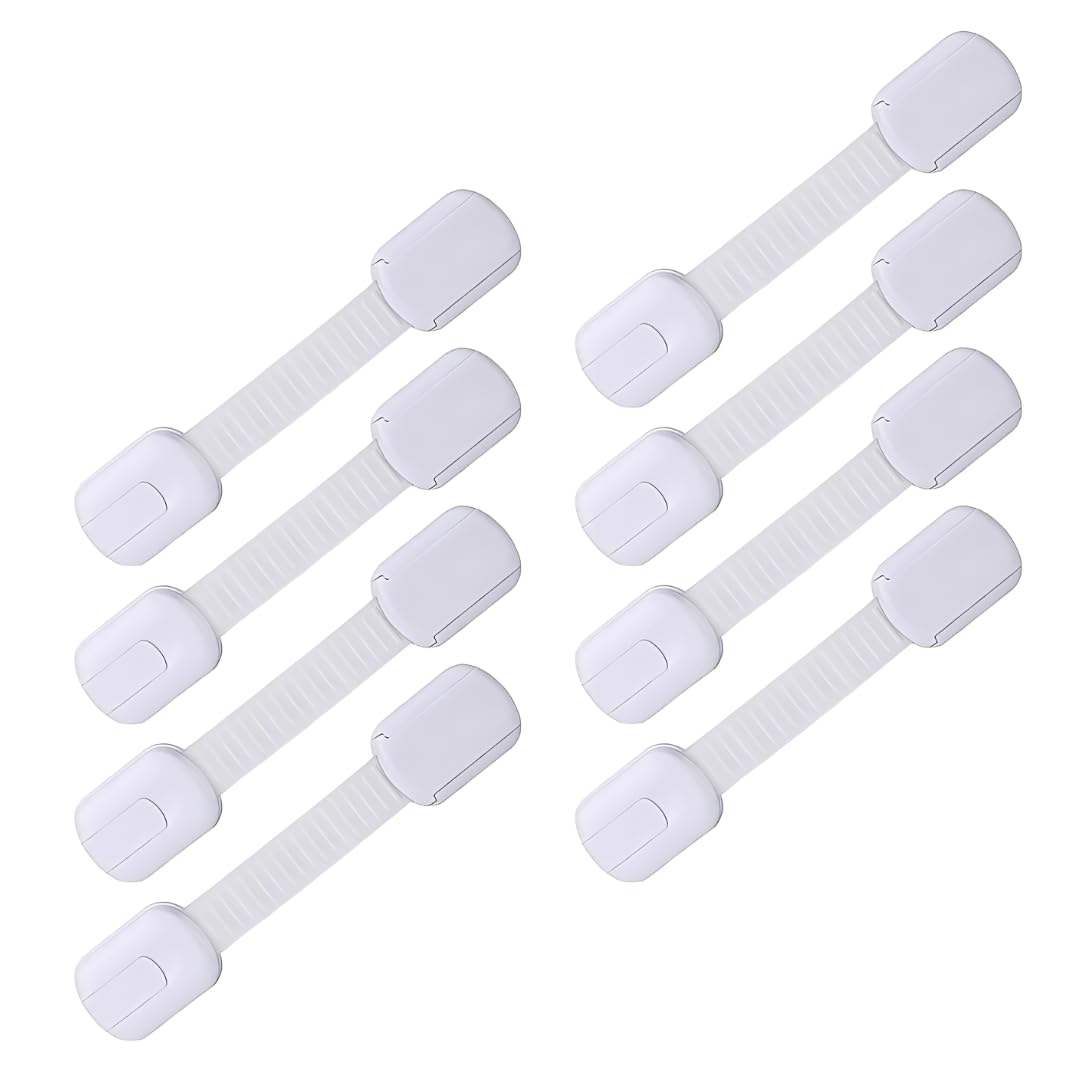 Child Safety Cupboard Door Locks - Baby Proofing Cabinet Locks with Easy Installation | Adjustable, Durable & Secure Latches for Kitchen, Drawer, and Bathroom Safety | No Drilling Required