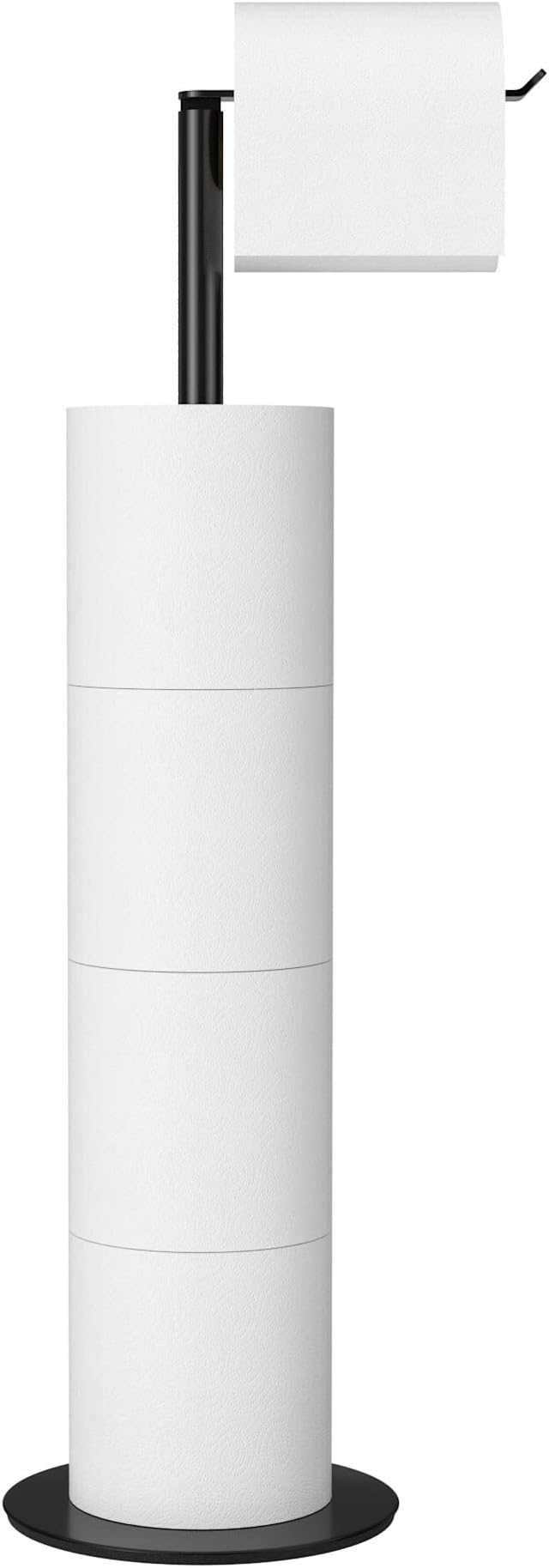 niffgaff Freestanding Toilet Roll Holder Stand, Stainless Steel, Black Finish