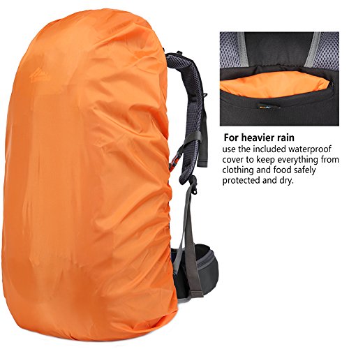 Loowoko Hiking Backpack 50L Travel Camping Backpack with Rain Cover