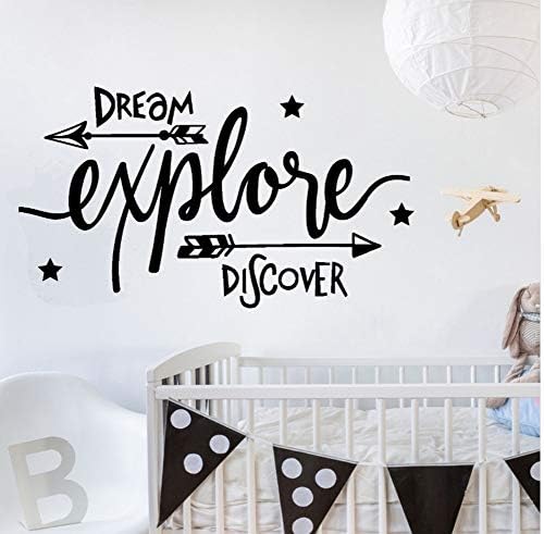 Dream Explore Discover Adventure Kids Quote Wall Sticker Decal Removable Vinyl Nursery Art Mural Home Decor 99x56cm