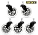 COLIBROX Office Chair Caster Wheels (Set of 5) - Heavy Duty & Safe for All Floors Including Hardwood - Perfect Replacement for Desk Floor Mat - Rollerblade Style w/Universal Fit