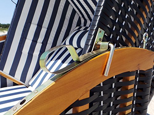 Swing & Harmonie Luxus Strandkorb XL - 118cm Rügen Ostsee Sonneninsel Rattan Möbel Polyrattan (anthrazit) – Bild 4