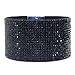 JEWELRIESHOP Bling Bling Style Shiny Crystal Rhinestone on Korean Velvet Leather with Clasp Bracelet
