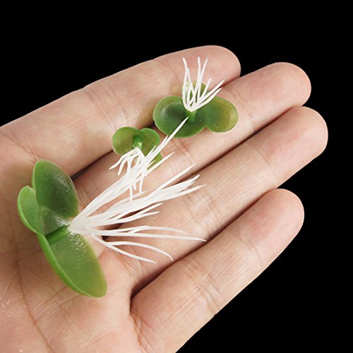 Jardin Plastic Aquarium Artificial Duckweed Floating Plant, Green White