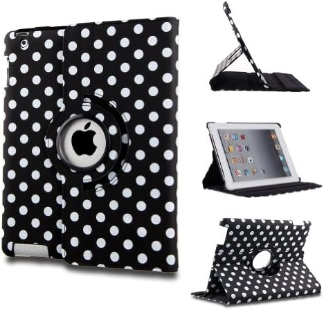 Creeracity Auto Sleep/Wake Function 360 Degree Rotating Smart Case Cover for 9.7 inch Apple iPad 2/3/4(iPad 2nd/3rd/4th generation) with a Stylus as a Gift (Black)