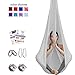 Aum Active Aerial Yoga Hammock - Include Aerial Silk Fabric, Carabiners, Extension Straps, 30-Day Pose Guide - Premium Yoga Swing for Antigravity Exercises, Inversion & Sensory Therapy (White)
