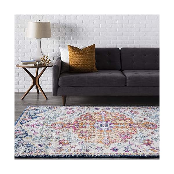 Livabliss Odelia Vintage Bohemian Area Rug,7'10" x 10'3",Orange/Navy