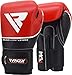 RDX Cow Hide Leather Gel Boxing Glove Punching Bag Mitts Muay Thai T9 - Blue, 16 oz, Blue