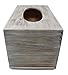 Chiaravita Vintage Rustic Rectangular Torched Wood Facial Tissue Box Cover Dispenser – Farmhouse White Washed Home Decor for Kitchen, Bedrooms, or Bathroom