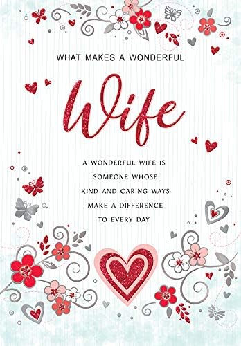 Regal Publishing Modern Valentine's Card Wife - 9 x 6 inches, red