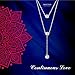 SHEGRACE 925 Sterling Silver Double Layered Necklace, with Three Round AAA Zircon Pendant, 16