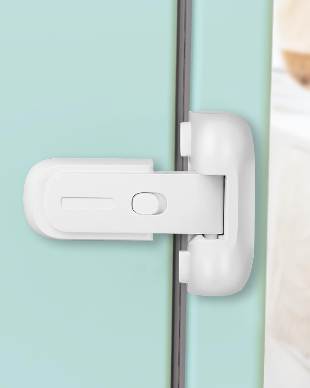 Photo 1 of Qinzcp Updated Baby Safety Proof Fridge Latch Lock to Keep Door Closed,Child Proof Refrigerator/Fridge/Freezer Door Lock for Toddlers and Kids,no Tools Need or Drill (White-1pcs)